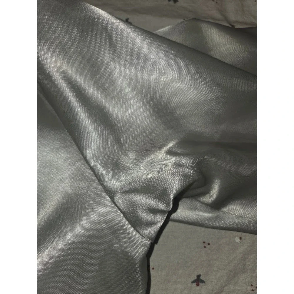 Vintage Artex US Air Force Italy Satin Bomber Jacket Silver Mens Small USA Made